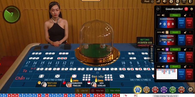Bàn chơi Sicbo của sảnh game DG